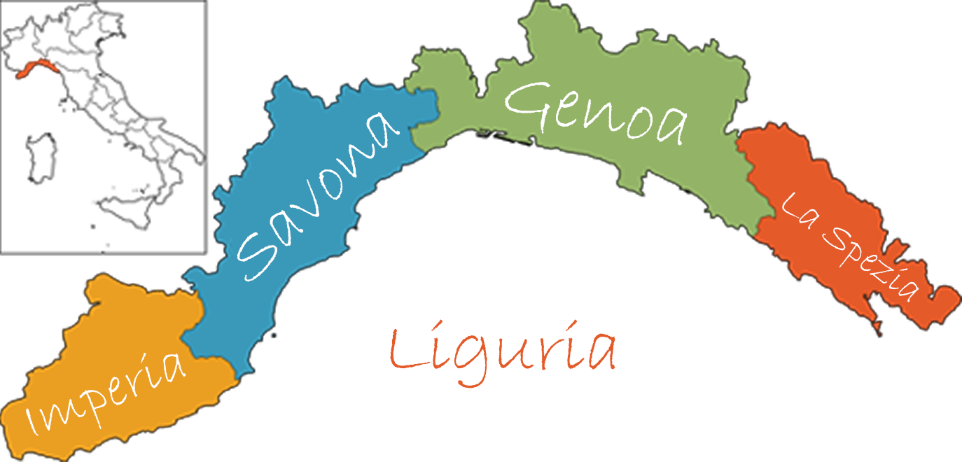 Mappa della Liguria